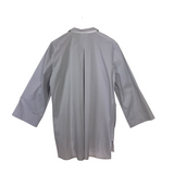LAFAYETTE 148 POPOVER TUNIC STRIPE LONG SLEEVE DESIGNER TOP LT GREY LARGE