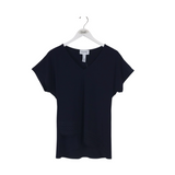 JOSEPH RIBKOFF KNIT CAP SLEEVE DESIGNER TOP NAVY 2