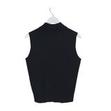 BCBG KNIT STUDS SLEEVELESS TOP BLACK SILVER LARGE