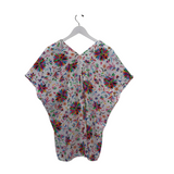 SHORT SLEEVE TOP WHITE RED SMALL