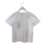 CURRENT AIR NWT$44 EMBROIDERED TEE TOP WHITE MULTI XSMALL