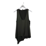 BCBGMAXAZRIA SATIN TANK DESIGNER TOP OLIVE LARGE