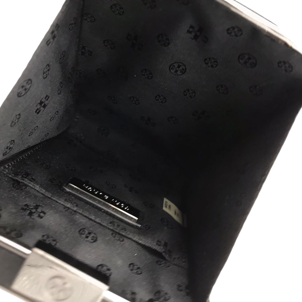 TORY BURCH CROSSBODY RHINESTONES TASSEL HANDBAG BLACK 6.5”x5”x2”