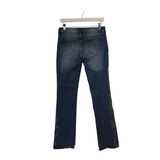 DRIFTWOOD EMBROIDERED STRAIGHT LEG JEANS BLUE BROWN 28