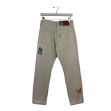 LEVI'S BUTTERFLIES STRAIGHT JEANS CREAM ORANGE 25X28