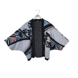 CHICO'S REVERSIBLE CROP KIMONO WHITE BLACK S/M