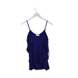 BCBGMAXAZRIA NWT$118 RUFFLE TANK DESIGNER TOP NAVY SMALL