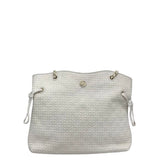 TORY BURCH AS IS QUILTED TOTE HANDBAG CREAM 15”x10”x3”