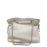 TORY BURCH AS IS QUILTED TOTE HANDBAG CREAM 15”x10”x3”