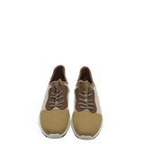 RET$254 ANIAML PRINT KNIT SNEAKER DESIGNER SHOES TAN WHITE 8.5M