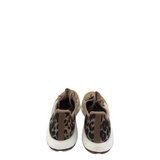 RET$254 ANIAML PRINT KNIT SNEAKER DESIGNER SHOES TAN WHITE 8.5M