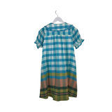PILCRO NWT PUFF SLEEVE MINI DRESS BLUE WHITE XXS