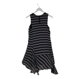 A.L.C. RET$525 SILK STRIPE SLEEVELESS DESIGNER DRESS BLACK WHITE 2