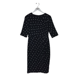 L.K. BENNETT PRINT SHORT SLEEVE DESIGNER DRESS BLACK WHITE 6
