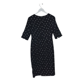 L.K. BENNETT PRINT SHORT SLEEVE DESIGNER DRESS BLACK WHITE 6