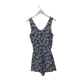 DIANE VON FURSTENBERG RET$298 SILK PRINT SLEEVELESS DESIGNER ROMPER BLUE WHITE 6
