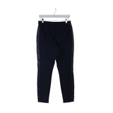 ST JOHN KNIT LEATHER TRIM DESIGNER PANT BLACK MEDIUM