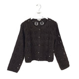 ULTRA PINK CROCHET LONG SLEEVE CARDIGAN BROWN SMALL
