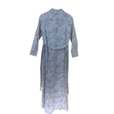 ALICE + OLIVIA NWT$595 DENIM PAISLEY LONG SLEEVE MAXI DESIGNER DRESS BLUE SMALL