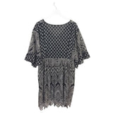 AKEMI + KIN EMBROIDERED SHORT SLEEVE DRESS BLACK WHITE 10