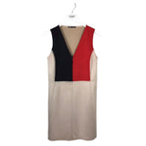 ZARA FAUX SUEDE SLEEVELESS DRESS BEIGE RED SMALL