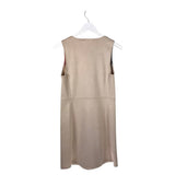 ZARA FAUX SUEDE SLEEVELESS DRESS BEIGE RED SMALL
