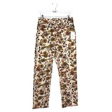 NWT FLORAL ANKLE JEANS CREAM MUSTARD 28