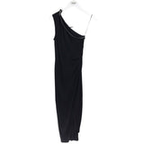 HELMUT LANG ONE SHOULDER ZIP DRESS BLACK SMALL