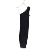 HELMUT LANG ONE SHOULDER ZIP DRESS BLACK SMALL