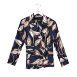 NIC + ZOE PRINT LONG SLEEVE BLAZER NAVY BEIGE MEDIUM