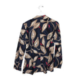 NIC + ZOE PRINT LONG SLEEVE BLAZER NAVY BEIGE MEDIUM
