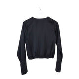 GOOD AMERICAN SATIN LONG SLEEVE TOP BLACK SMALL
