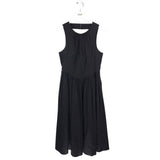 CINQ A SEPT SLEEVELESS BOW BACK DESIGNER DRESS BLACK