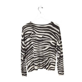 ZARA ZEBRA LONG SLEEVE TOP BROWN WHITE SMALL