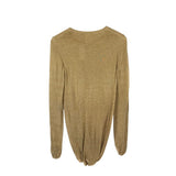 MICHAEL KORS METALLIC LONG SLEEVE DESIGNER SWEATER GOLD SMALL