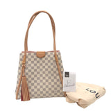 LOUIS VUITTON DAMIER AZUR "PROPRIANO" TOTE LUXE HANDBAG BEIGE 9”x9.5x5”