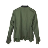 SUNDANCE NWT RUFFLE TRIM BLAZER OLIVE MEDIUM