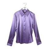 ST JOHN SATIN LONG SLEEVE DESIGNER BLOUSE LAVENDER 10