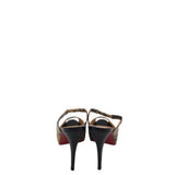 CHRISTIAN LOUBOUTIN NO PRIVE PEEP-TOE SLINGBACK LUXE SHOES GOLD/BLACK 40.5