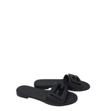 FENDI BAGUETTE FF LEATHER SANDALS LUXE SHOES BLACK 36