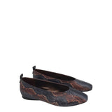NATURALIZER RET$140 PYTHON FLAT SHOES NAVY RUST 10M