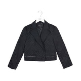 BCBGMAXAZRIA CROP LONG SLEEVE DESIGNER BLAZER BLACK MEDIUM