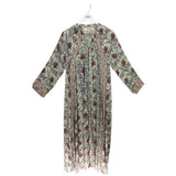 NATALIE MARTIN RET$293 FLORAL LONG SLEEVE MAXI DESIGNER DRESS CREAM LAVENDER XSMALL