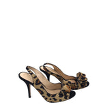KATE SPADE LEOPARD PRINT SLINGBACK PUMP SHOES BLACK BROWN 6.5B