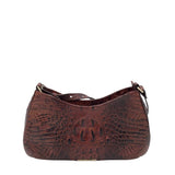 BRAHMIN CROC EMBOSSED SHOULDER HANDBAG TURQUOISE RUST 12”x7”x3”