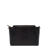 BRAHMIN CROC EMBOSSED CROSSBODY HANDBAG BLACK BROWN 11”x6”x4”