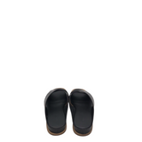 LEATHER WEDGE SLIDE SHOES BLACK 9.5