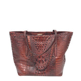 BRAHMIN LARGE CROC EMBOSSED TOTE HANDBAG RUST