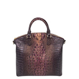 BRAHMIN CROC EMBOSSED SHOULDER HANDBAG RUST 14”x11”x5”
