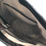 BRAHMIN CROC EMBOSSED SHOULDER HANDBAG BLACK BROWN 13”x11”x5.5”
